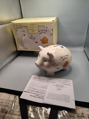 Lenox  Ceramic Butterfly Meadow Baby Piggy Bank New In Box Free Shipping 
