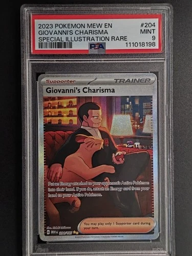 2023 Pokemon SV 151 MEW EN Giovanni's Charisma #204/165 PSA 9