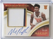 2016-17 Immaculate Collegiate Premium Patches Autographs #51 Malachi Richardson