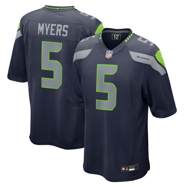 Men's Seahawks Jason Myers College Navy Game Jersey NWT
