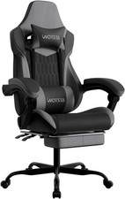 Gaming Chair W/ Footrest High Back Gaming Chairs PVC Leather Ergonomic Gamer