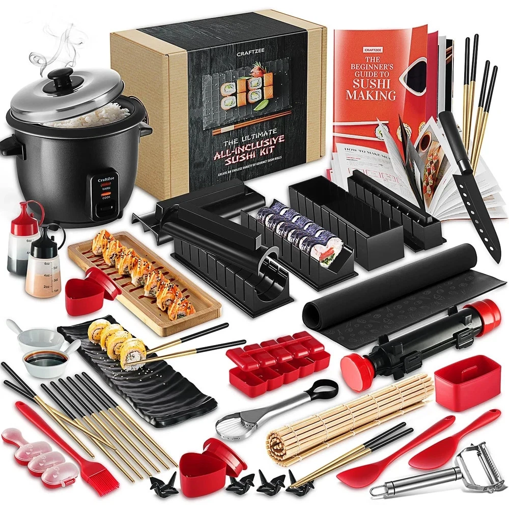 Sushi Making Kit - Complete Sushi Maker Kit with Bazooka Roller, Rice Cooker,...
Opens in a new wind