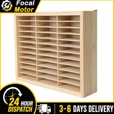 36 Grid Wooden Cassette Tape Storage Rack Display Holder Wall Mounted Showcase