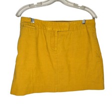 J Crew Women Y2K Corduroy Mini Skirt Mustard Yellow Preppy Classic Fall Autumn 6