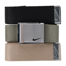Nike Men's 3-in-1 Web Belt Pack with Silver Buckle