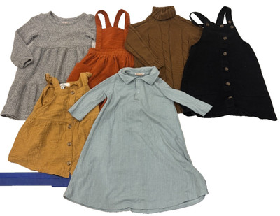 Toddler Girl Fall Dress Lot 4T Cat&Jack Shein Wonderluxe Tottini 6 Outfit #144