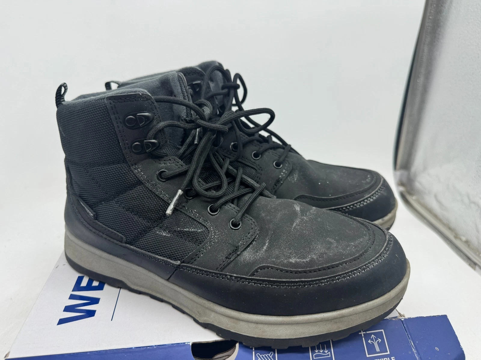 Weatherproof Jenkins Snow Boots Men's Black Lace Up Ankle Round Toe Winter - 9