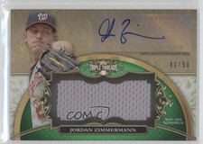 2013 Topps Triple Threads Jumbo Relics Emerald 46/50 Jordan Zimmermann Auto 1b0