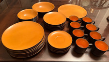 Vintage 1970's Mikasa Terra Stone ORANGE SHERBET Stoneware Japan - READ