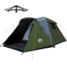 Night Cat 3 Person Blackout Green Pop Up Tent with Porch Cabin Double Layer