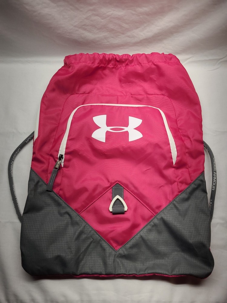 Under Armour Pink Gray Drawstring Gym Bag for Active Lifestyles