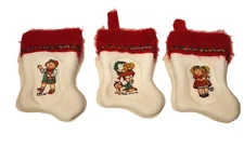 1984 Cabbage Patch doll mini Christmas Stockings OAA Inc vintage 3 plush so cute