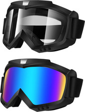Dirt Bike Goggles 2 Pack - Motorcycle, ATV, Riding, Ski, Windproof Racing Glasse