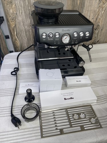 Breville Barista Express Black Brushed Stainless Steel Espresso Machine READ