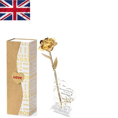 Wunderschön gearbeitete 24K Gold getauchte Rose - ideal für Geburtstage und Jubiläen
