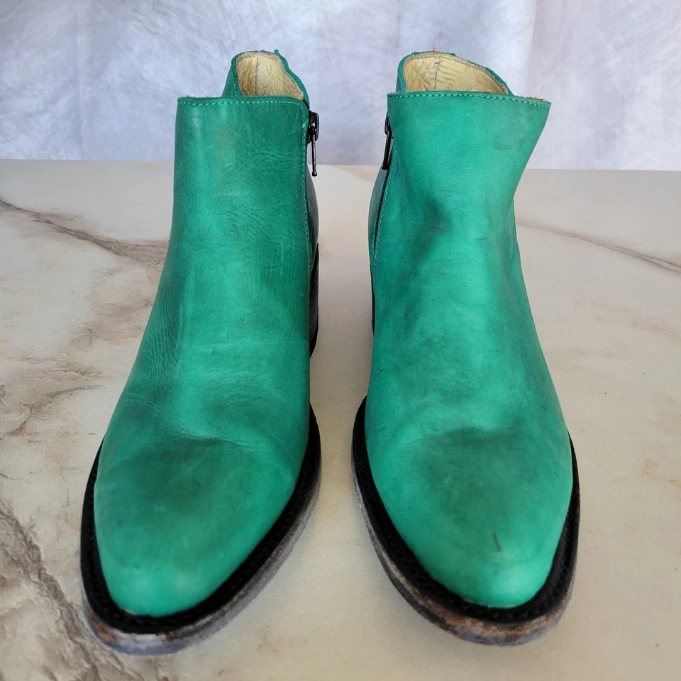Botines occidentales RL de cuero genuino verde jade talla 6,5 Foto 2 de 4