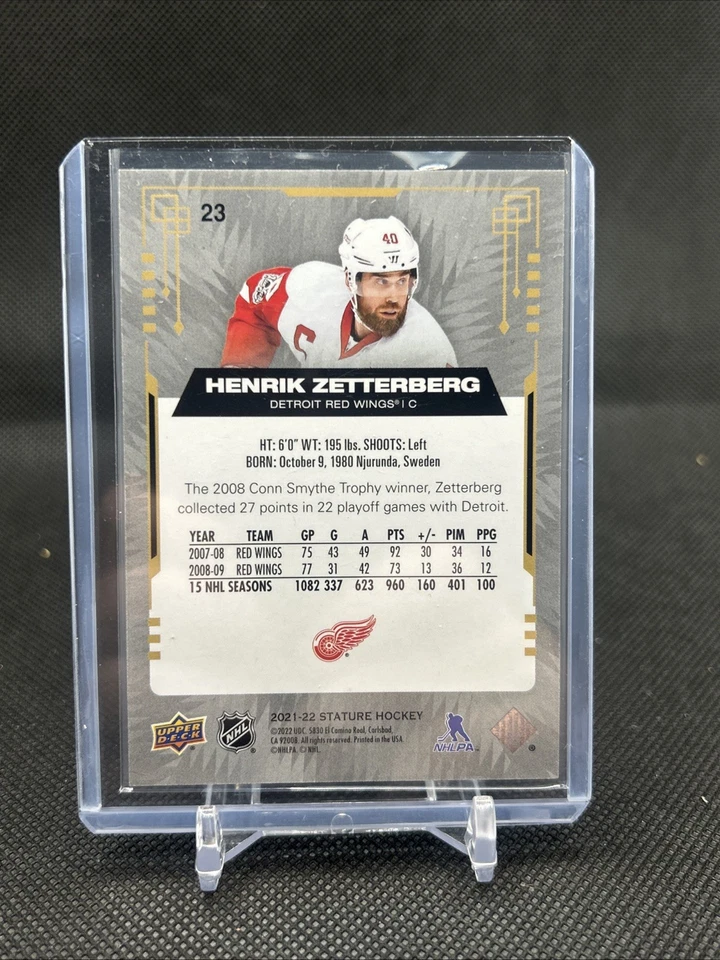 2021-22 Upper Deck Stature Henrik Zetterberg Photo Variant #23 /66 - Image 2 of 3