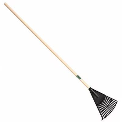Union Tools 8 in Polypropylene Shrub Rake, 15 Tines, 43 in L Wood Handle 64197GR
