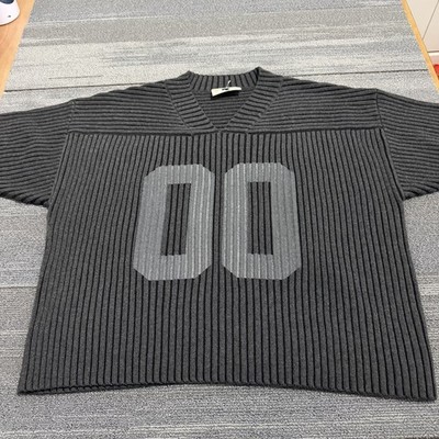 Saalt Studio Sweater Mens XXL Gray 00 Ribbed V Neck Knitted Jersey Oversized