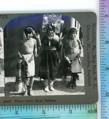 Three Little Hopi Indians Native Americans Keystone Stereoview