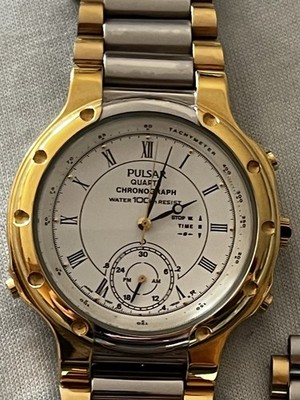 PULSAR (Seiko) V601-6020 A0 Chronograph Selten Vintage Uhr mit Stahlband