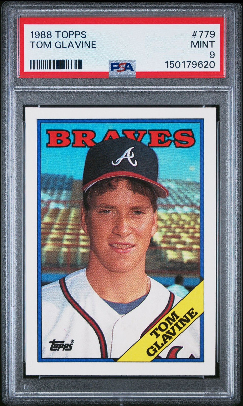 1988 Topps Tom Glavine RC #779, PSA 9 Mint