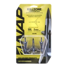 3 Pack NAP Killzone Compound Bow Mechanical Broadheads 100 Grains Trophy Tip NEW