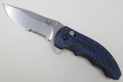 Rare Blue Benchmade 300 Axis Flipper Combo-Edge Pocket Knife - TSA Auction
