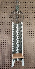Macrame Metal Butterfly Wall Hanging Maple Shelf One of a Kind Handmade