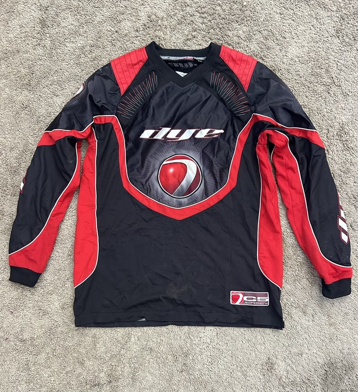 Vintage 2000’s Dye C5 Padded Long Sleeve Red Paintball Jersey Kids Size Youth