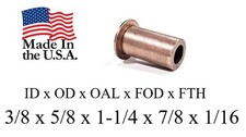 2pc, Bronze Flange Bushing 3/8 x 5/8 x 1-1/4 Made In USA Sleeve Bearing