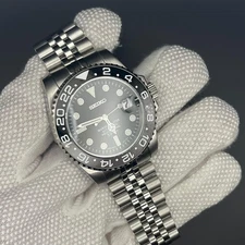 Seiko 40MM Automatic NH35 Diver Watch - Grey & Black Dial Stainless Steel