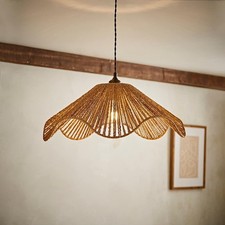 Easy Fit Lampshade Light Shade Natural Rope Wave Bedroom Living Room LED Bulb