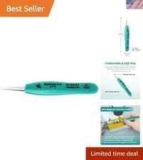 Straight Very Fine Precision Pointed Tweezers, Ergo-Tweeze TealShield Soft Cu...