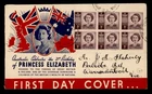 DR WHO 1947 AUSTRALIA FDC PRINCESS ELIZABETH BLOCK R75725