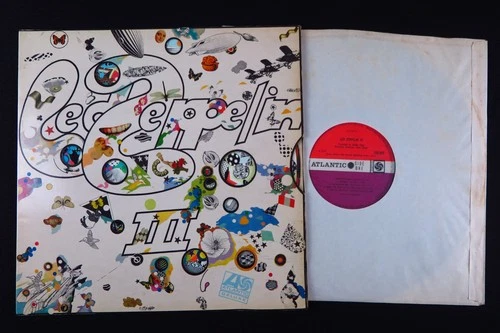 Led Zeppelin III 1st Press Credits Maroon Label, Rotating Wheel Sleeve LP