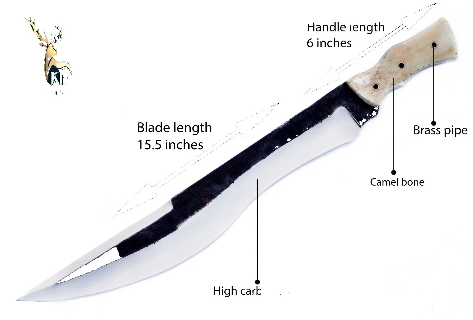 Carbon Steel Blade Ambidextrous Bone Handle Collectible Fixed Blade Knives