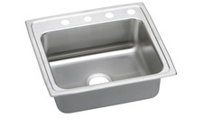 Elkay LRADQ2521554 Gourmet 25" Single Basin Drop In Stainless Steel Kitchen Sink