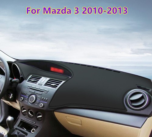 Tapis de tableau de bord de voiture en cuir noir tapis de protection pour Mazda 3 2010-2013 - Photo 1 sur 2