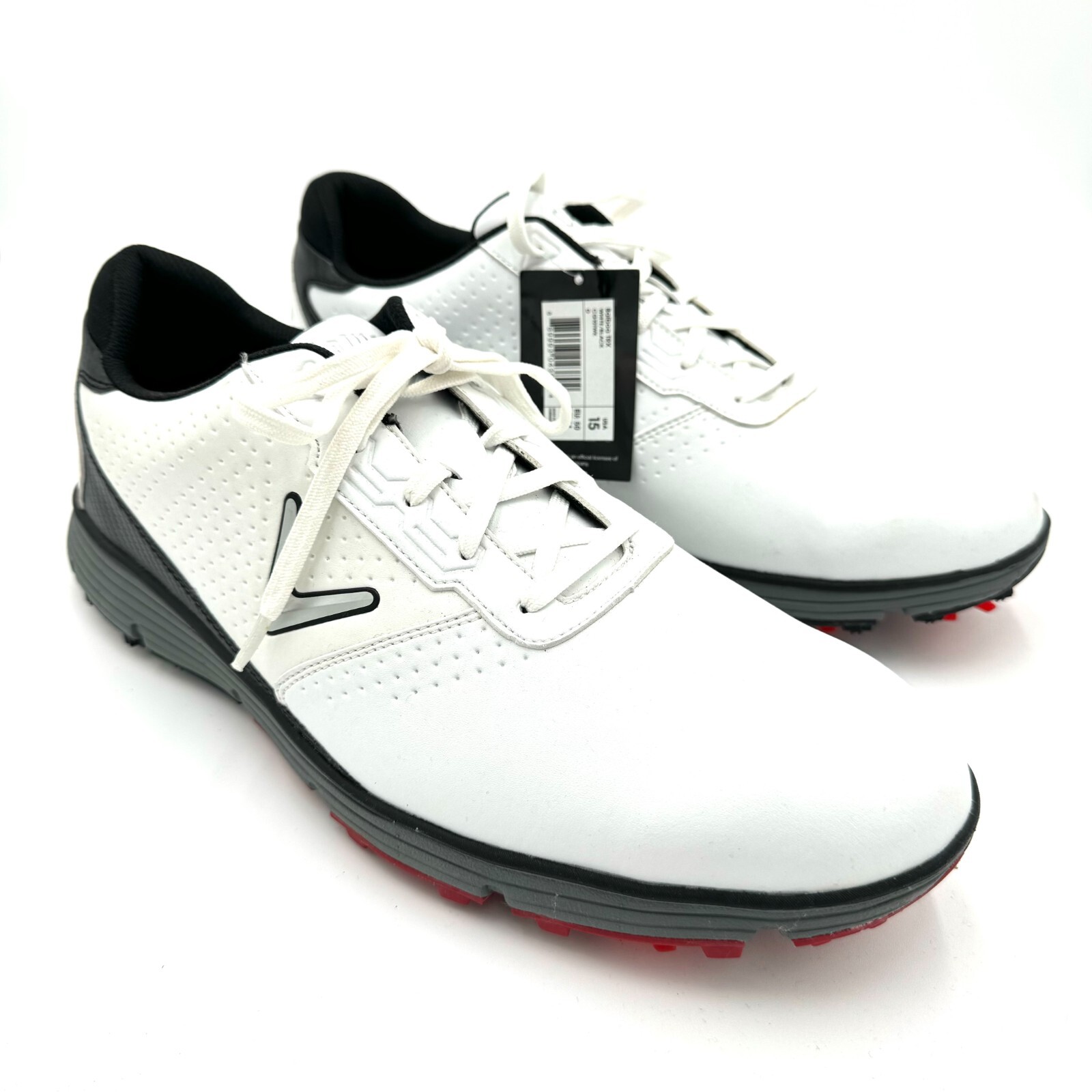 NEW Callaway Golf Shoes Men's Size 15 Black White Balboa TRX Spikes CG101WK