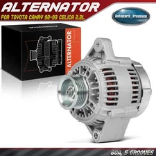 Alternator for Toyota Camry 92-93 Celica 2.2L 80 Amp 12 Volt CW 5-Groove Pulley