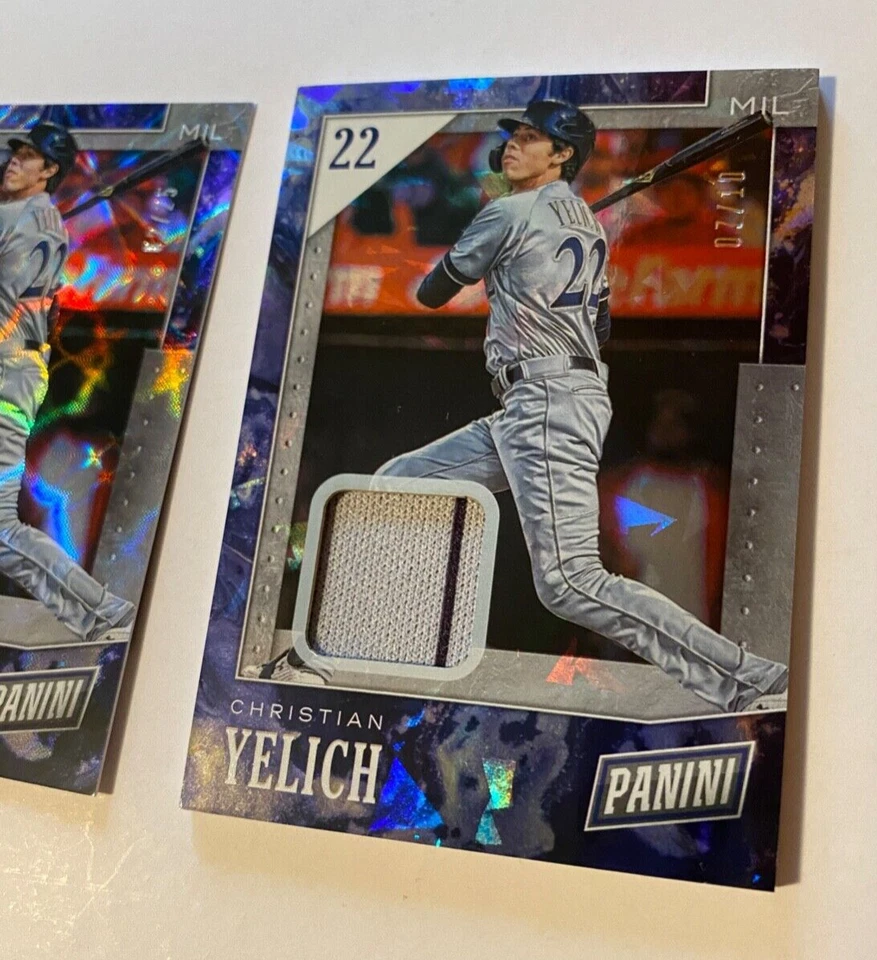 2019 Panini Black Friday GALACTIC WINDOWS /25 + RELIC /10 Christian Yelich #30 - Image 4 of 4