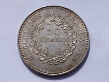 50 FRANCHI VERO ARGENTO - NUMISMATICA - ERCOLE - FRANCIA - 1977 - RARA - VINTAGE