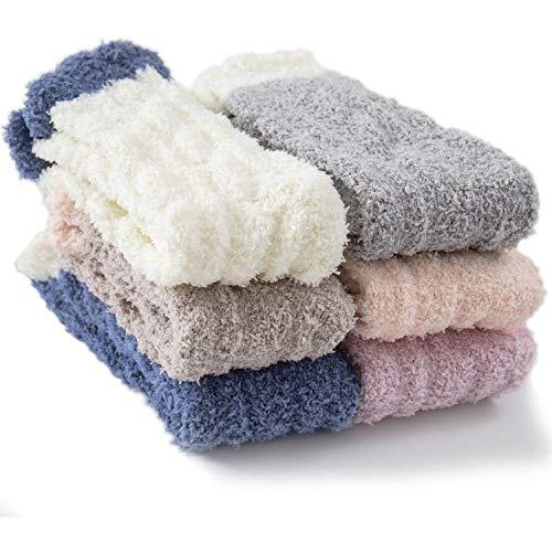 Fuzzy Socks for Women, Warm Soft Fluffy Socks Thick Cozy Plush Sock Multi-color