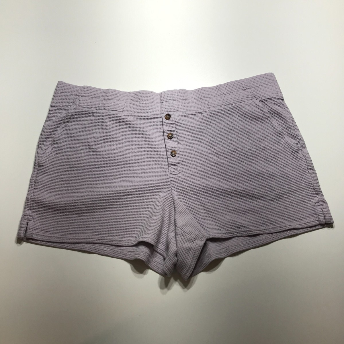 Lands End Shorts Womens M (10-12) Lavender Purple Waffle Knit Pull