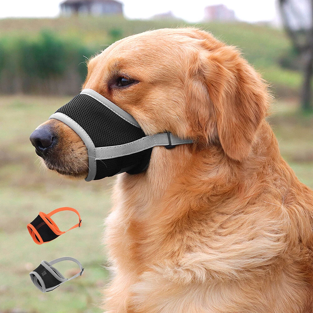 Breathable Mesh Pet Dog Mouth Muzzle No Bark Bite Chew Adjustable Grooming Cover