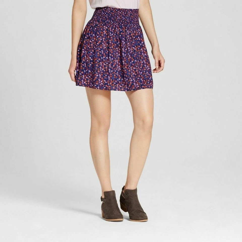 Falda suave para mujer Challis azul marino estampado floral XS - Mossimo Supply Co. Talla XS Nuevo Foto 4 de 4