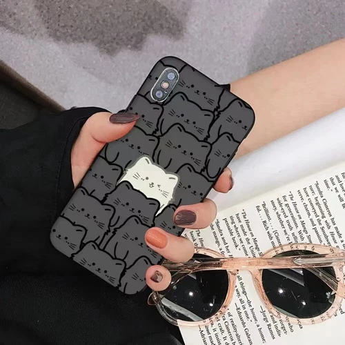 Cartoon Cat Pattern Phone Case For iPhone 15 Pro Max 14 11 12 13 XS XR 8 7 Cover - Picture 21 of 33