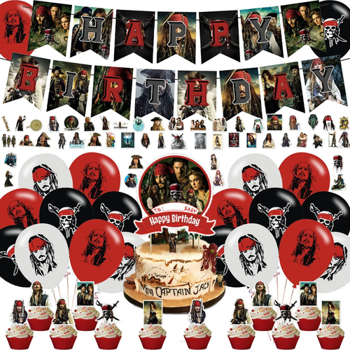 Pirates of the Caribbean Party Decorations,Birthday Party Supplies for Depp Pira