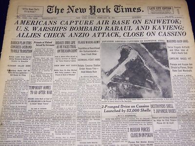1944 FEBRUARY 20 NEW YORK TIMES - ALLIES CHECK ANZIO ATTACK - NT 3342